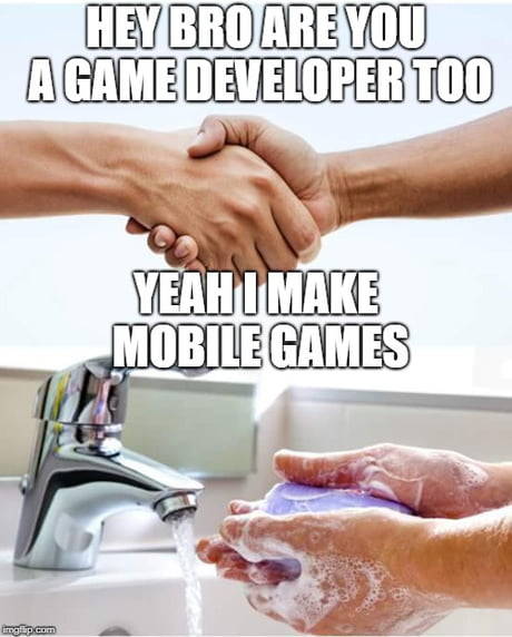 holding hands meme template - Hey Bro Are You A Game Developer Too Yeahi Make Mobile Games malip.com