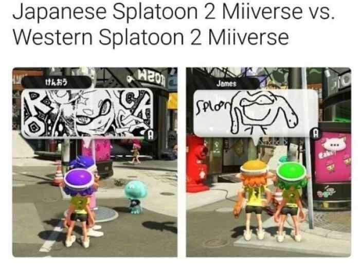 splatfest memes - Japanese Splatoon 2 Miiverse vs. Western Splatoon 2 Miiverse James R Osa splorons