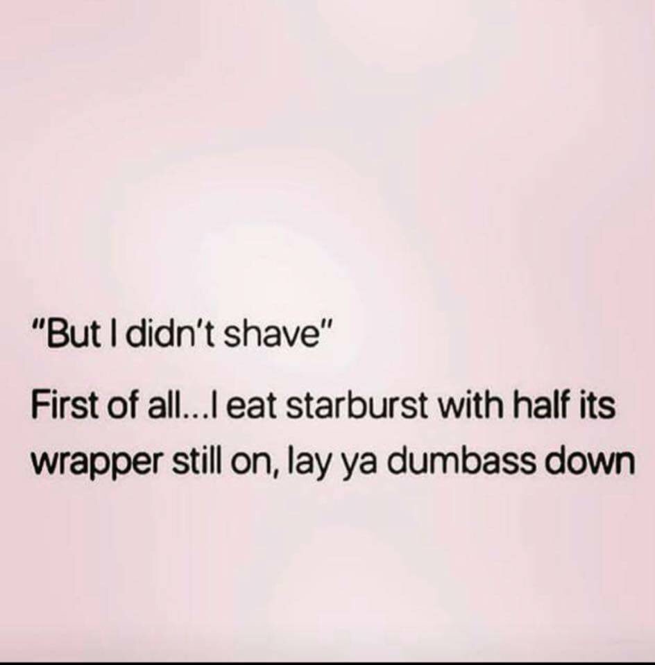 Wednesday meme of when the girl says she didn't shave