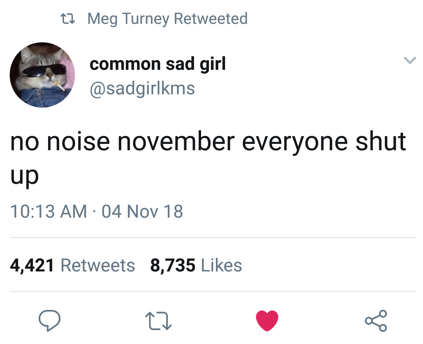Wednesday meme of no noise november