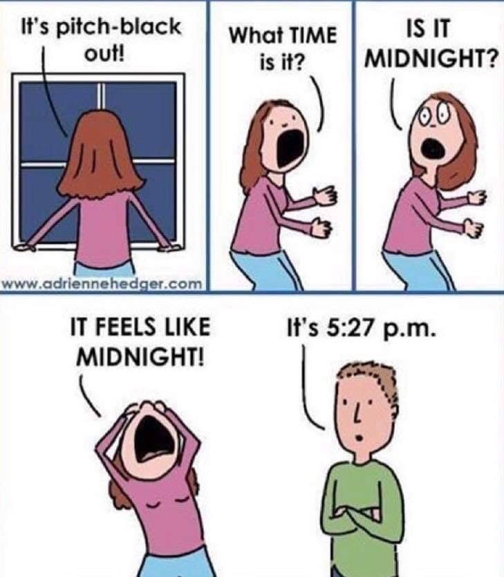 Wednesday meme of how it feels late in winter