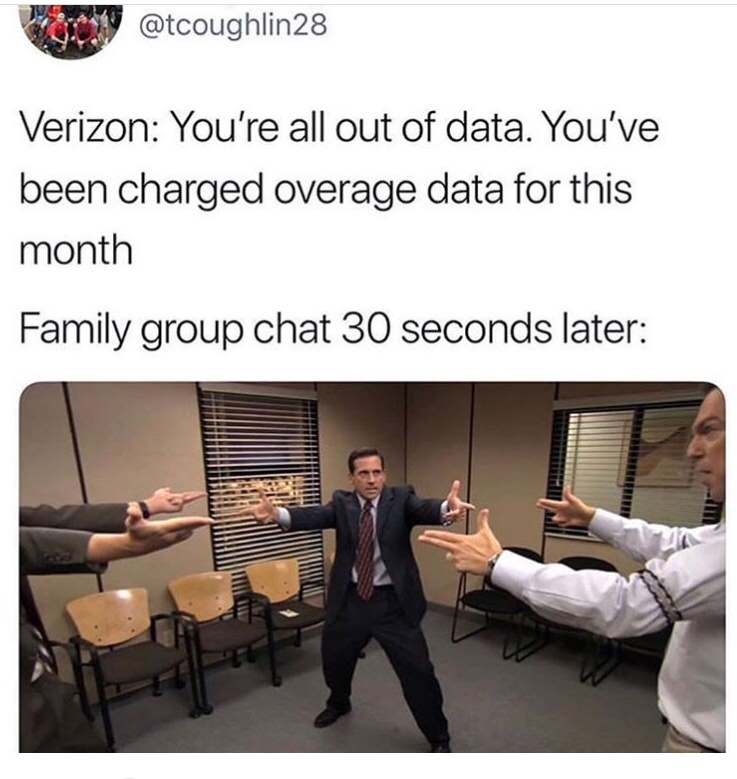 Wednesday meme about Verizon data plans