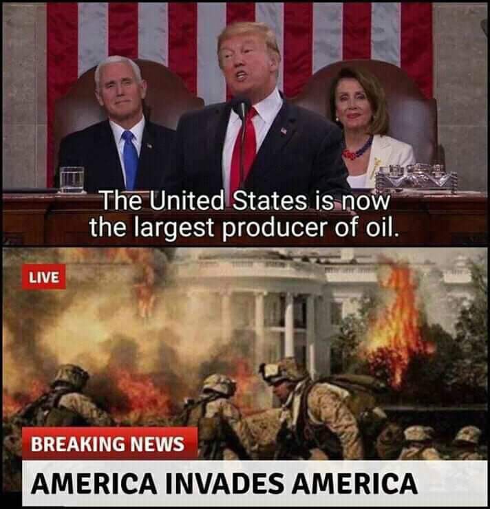 memes - america invades america oil meme - The United States is now the largest producer of oil. Live Breaking News America Invades America