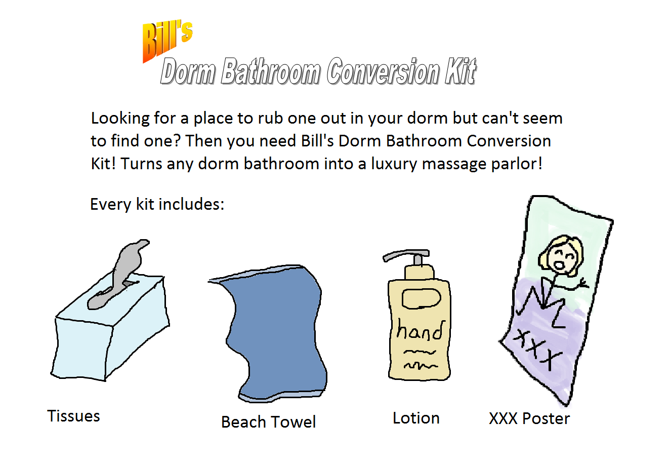 Bill's Dorm Bathroom Conversion Kit