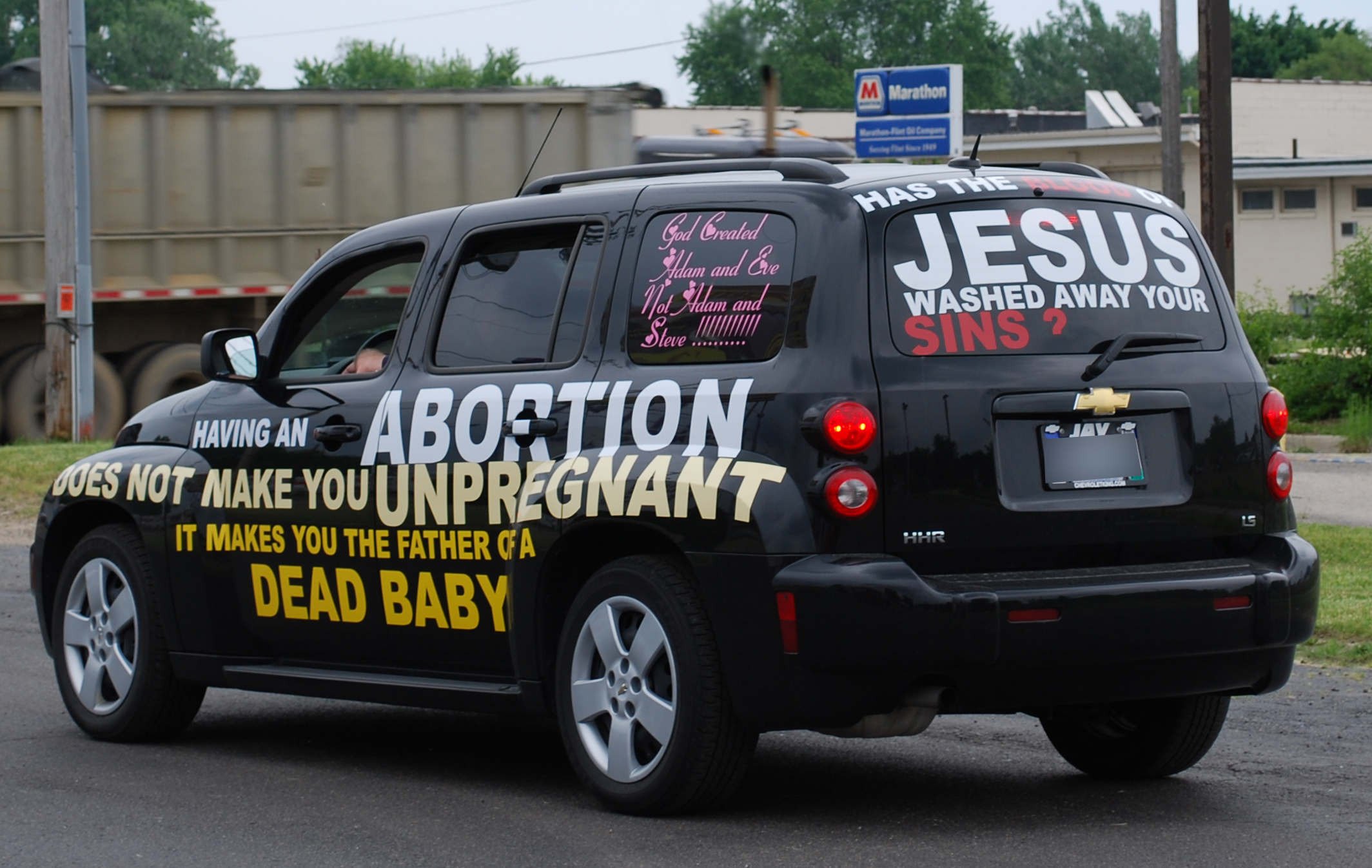 Bumper Stickers Too Big For Bumpers & Christians Too Big For Christianity.
