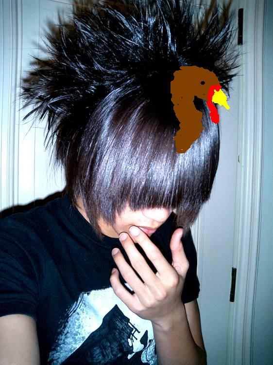 Emo's have turkey hair now?