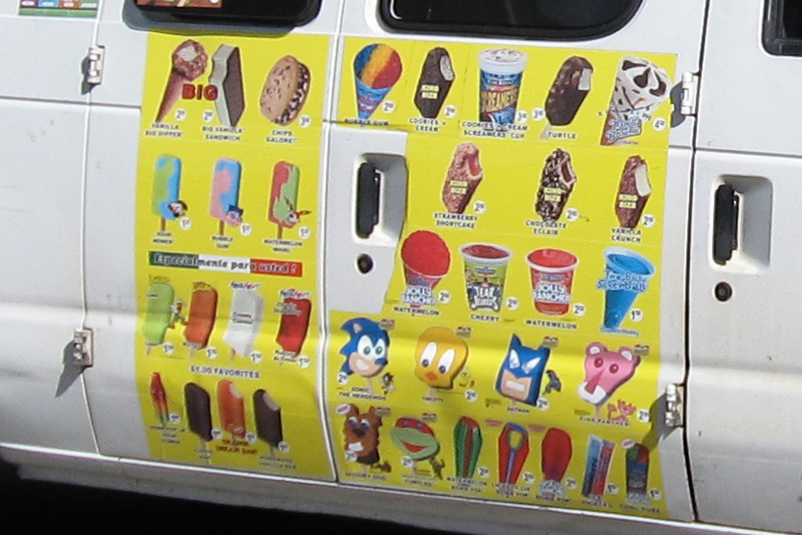 Ice Cream Truck Menus!