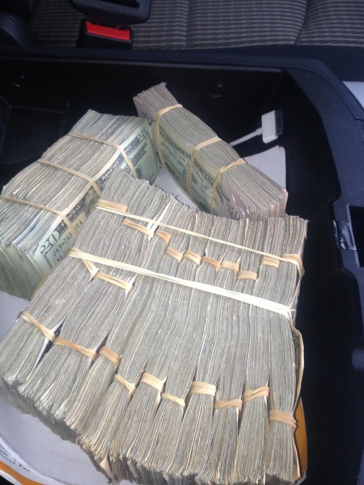 holding money in the car