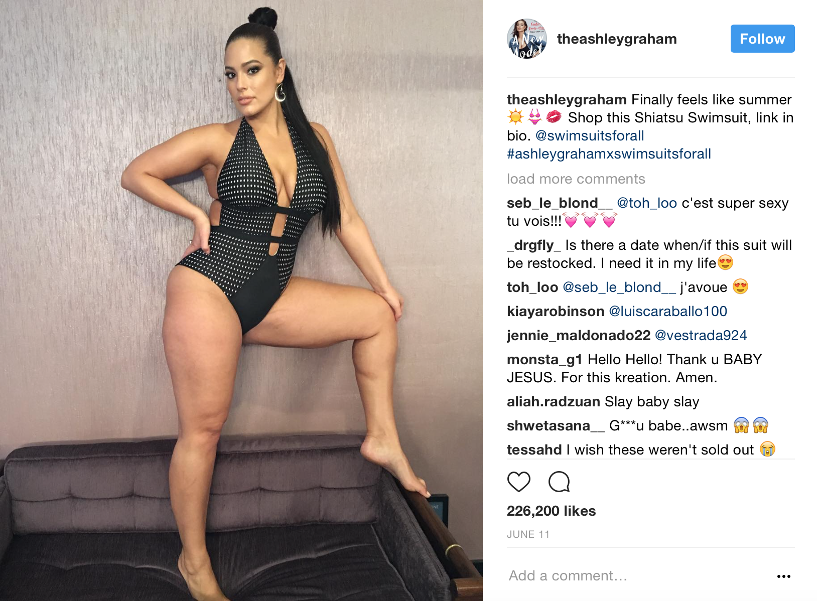 ashley graham g string - theashleygraham theashleygraham Finally feels summer Shop this Shiatsu Swimsuit, link in bio. load more seb_le_blond_ c'est super sexy tu vois!!! _drgfly_ Is there a date whenif this suit will be restocked. I need it in my life to