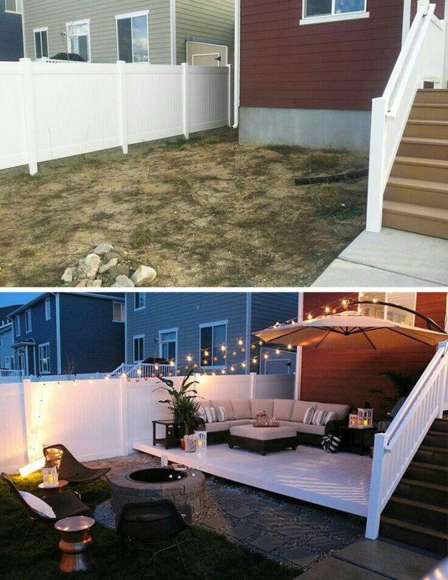 patio yard before and after pics