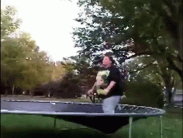 gif of trampoline fail