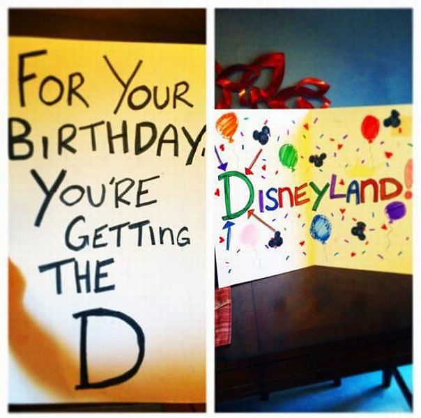 Birthday card about getting the D which is Disneyland