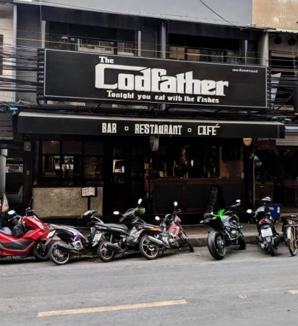 funny picture of a godfather themed restaurant