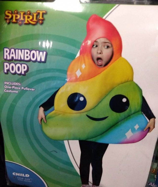 rainbow poop emoji costume - Spirit Rainbow Poop Includes OnePiece Pullover Costume Child