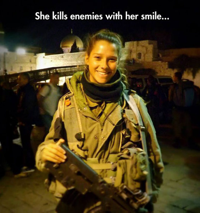 soldier woman cute - She kills enemies with her smile...