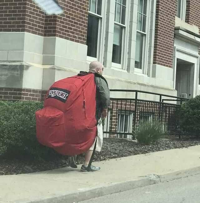 guy with big backpack meme - Maport