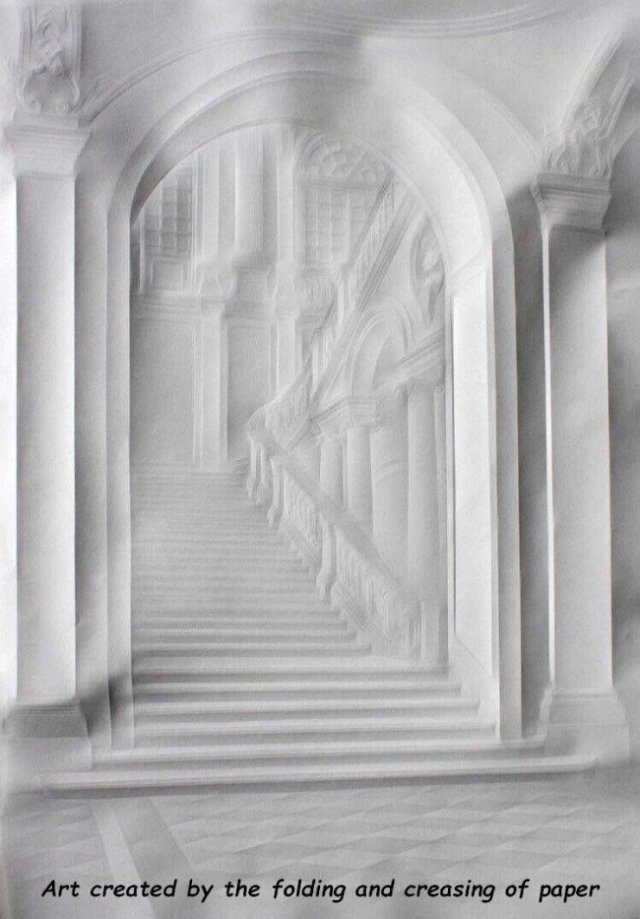 column - Art created by the folding and creasing of paper