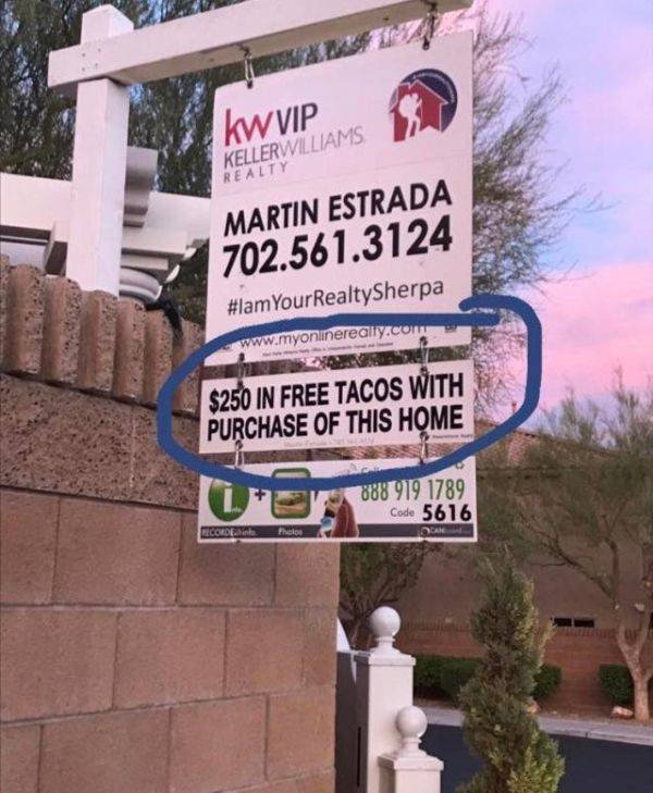 banner - kw Vip Kellerwilliams Realty Martin Estrada 702.561.3124 Your RealtySherpa $250 In Free Tacos With Purchase Of This Home 888 919 1789 Code 5616 Recorde. f help