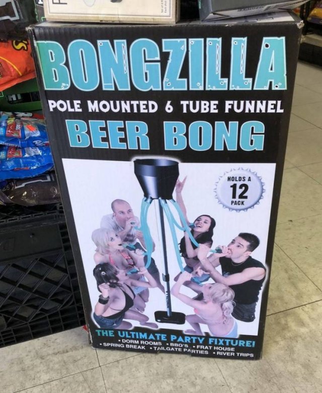 random pic poster - Bongzili Pole Mounted 6 Tube Funnel Beer Bong Holds A Pack The Ultimate Party Fixture! Dorm Rooms Bbo'S Frat House Spring Break Tailgate Parties River Trips