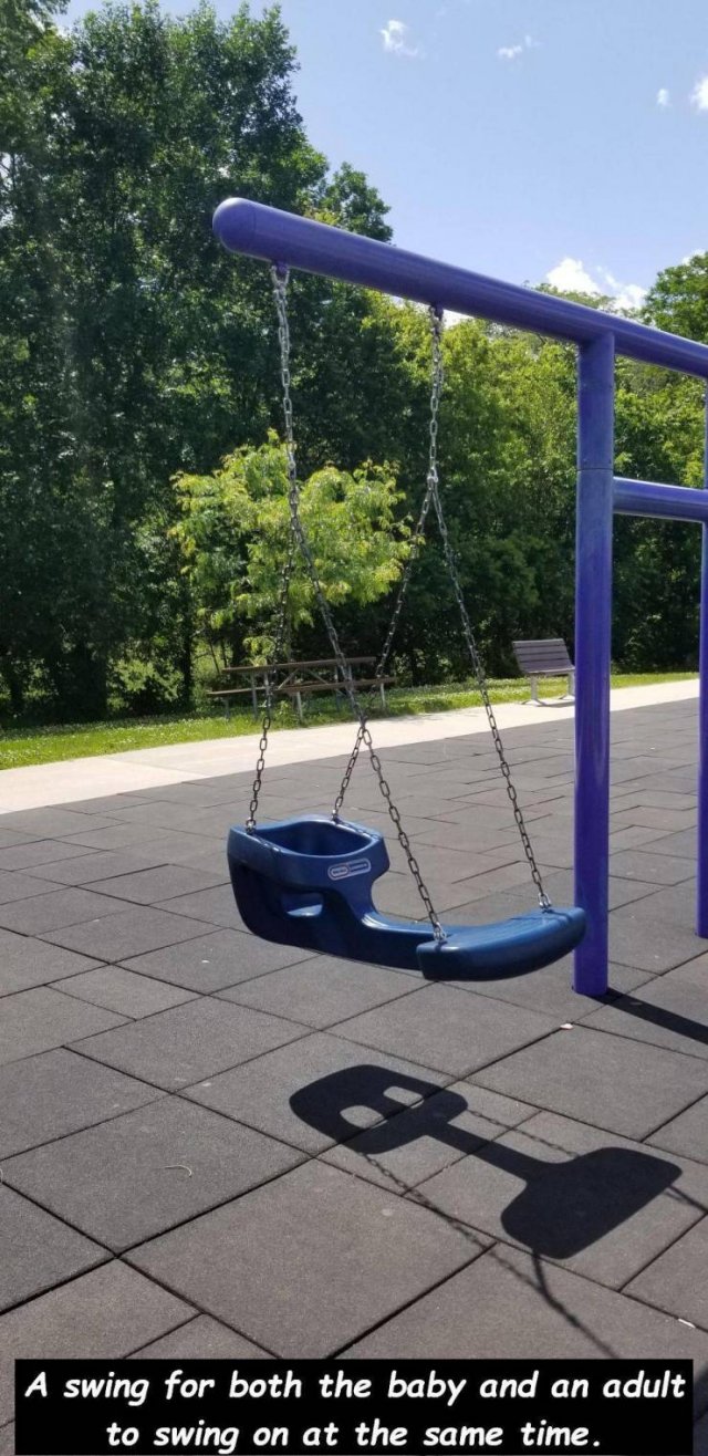 M O A swing for both the baby and an adult to swing on at the same time.