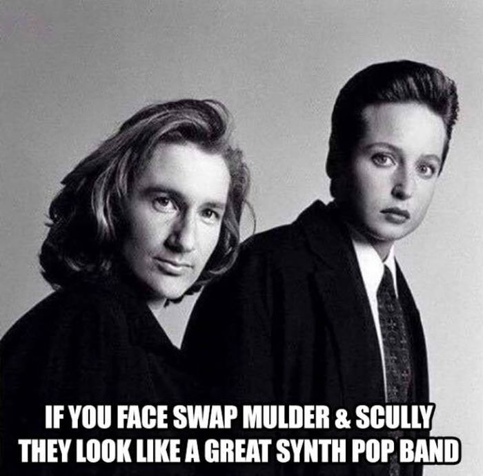 x files face swap - If You Face Swap Mulder & Scully They Look A Great Synth Pop Band