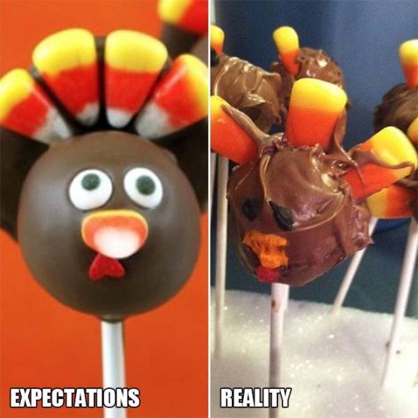 thanksgiving pinterest fail - Expectations Reality