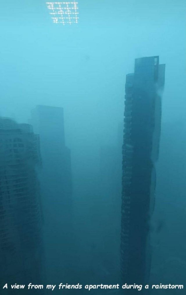 underwater - A view from my friends apartment during a rainstorm