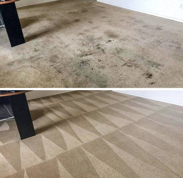 new house carpet cleaning before and after