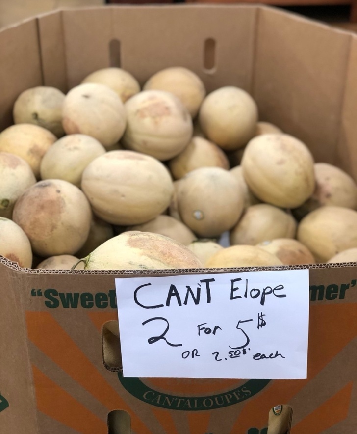 cant elope - "Sweet Cant Elope ner 2 For 5 Or 2.50 each Can Intalou Oupes