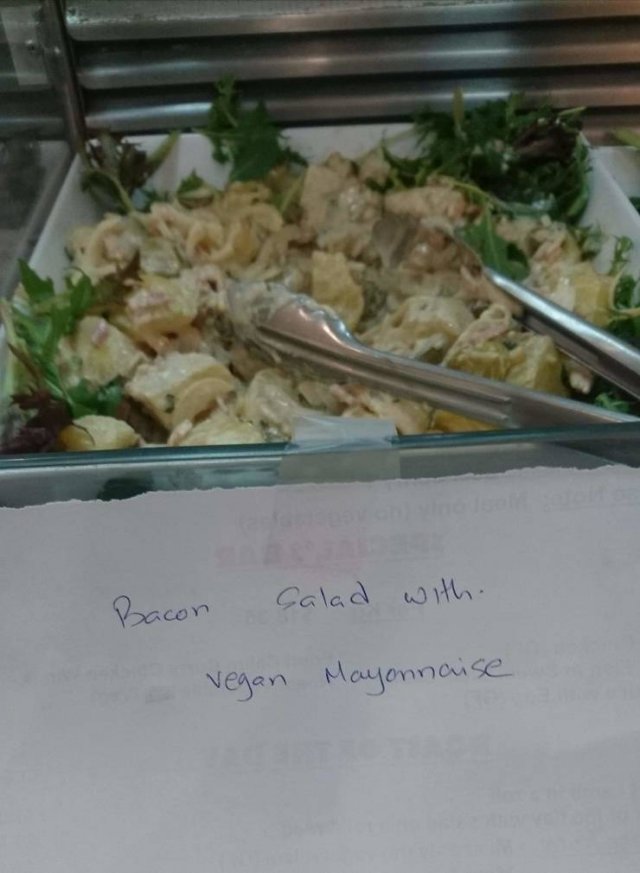 dish - Bacon Salad with. vegan Mayonnaise