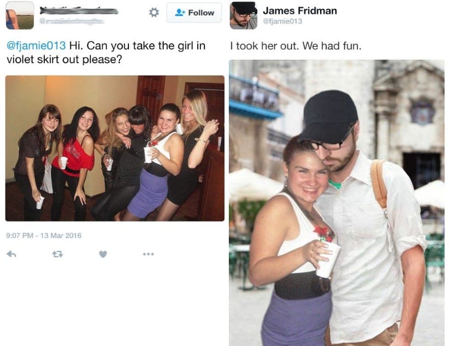 photoshop pranked - James Fridman took her out. We had fun. Hi. Can you take the girl in violet skirt out please?