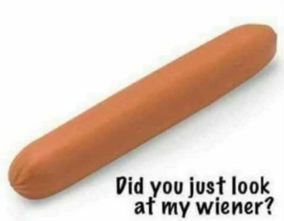 did you just look at my weiner - Did you just look at my wiener?