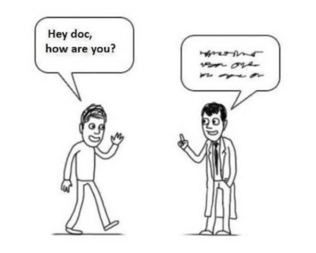 doctor writing jokes - Hey doc, how are you?
