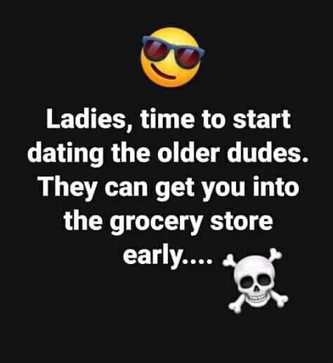 computer wallpaper - Ladies, time to start dating the older dudes. They can get you into the grocery store early....