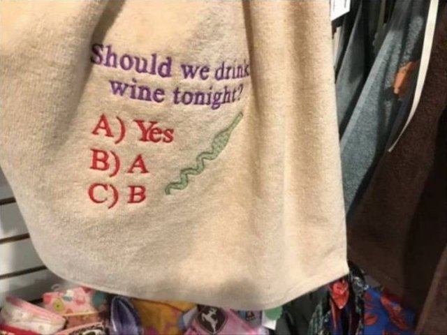 shoulder - Should we drink wine tonight? A Yes B A C B
