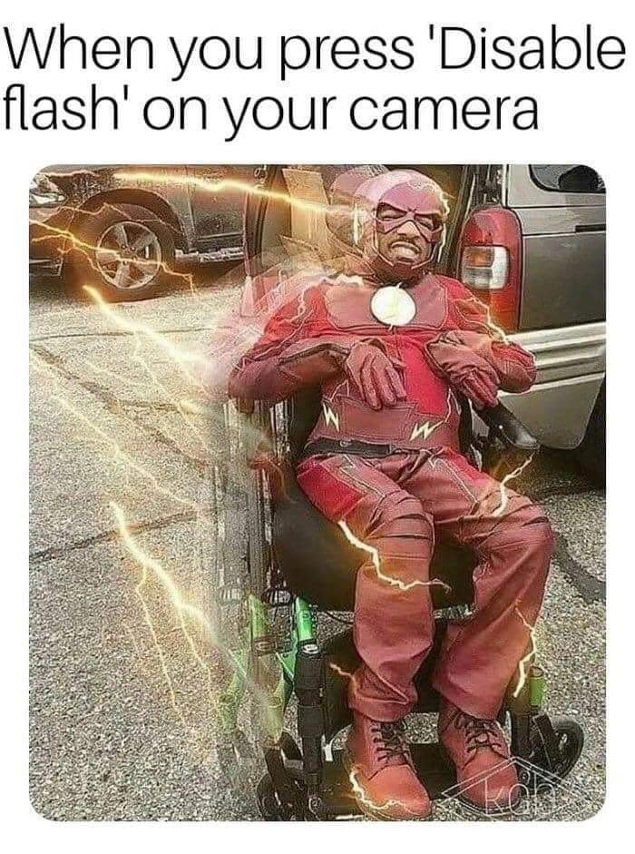 disable flash - When you press 'Disable flash' on your camera