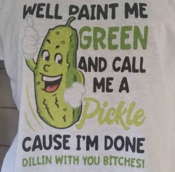t shirt - Well Paint Me Green And Call Me A Pickle Cause I'M Done Dillin With You Bitchesi