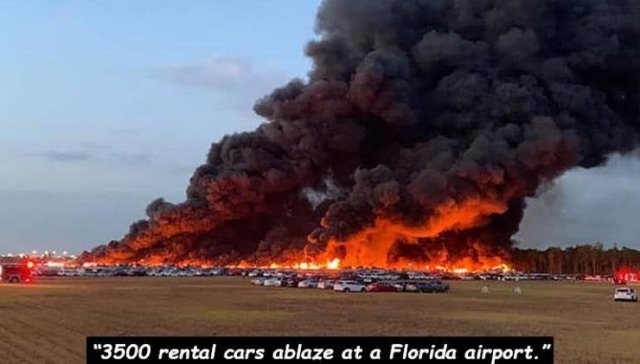 Southwest Florida International Airport - "3500 rental cars ablaze at a Florida airport."