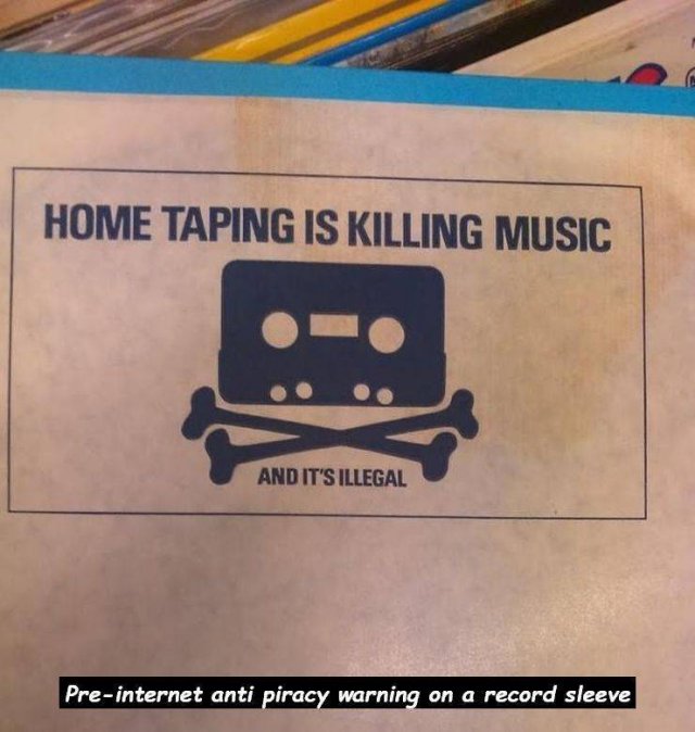 home taping is killing music inner sleeve - Home Taping Is Killing Music And It'S Illegal Preinternet anti piracy warning on a record sleeve