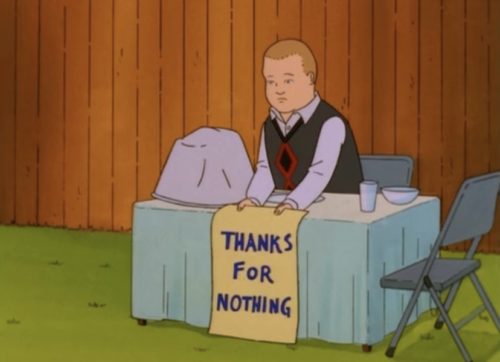 bobby hill thanksgiving - Thanks For Nothing