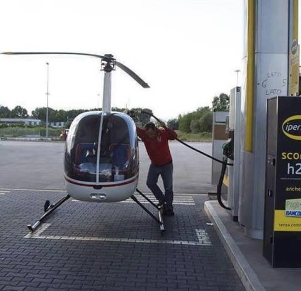 helicopter gas station