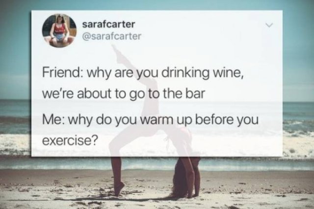 costa rica yoga - sarafcarter Friend why are you drinking wine, we're about to go to the bar Me why do you warm up before you exercise?