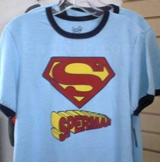 sperman superman t-shirt fail