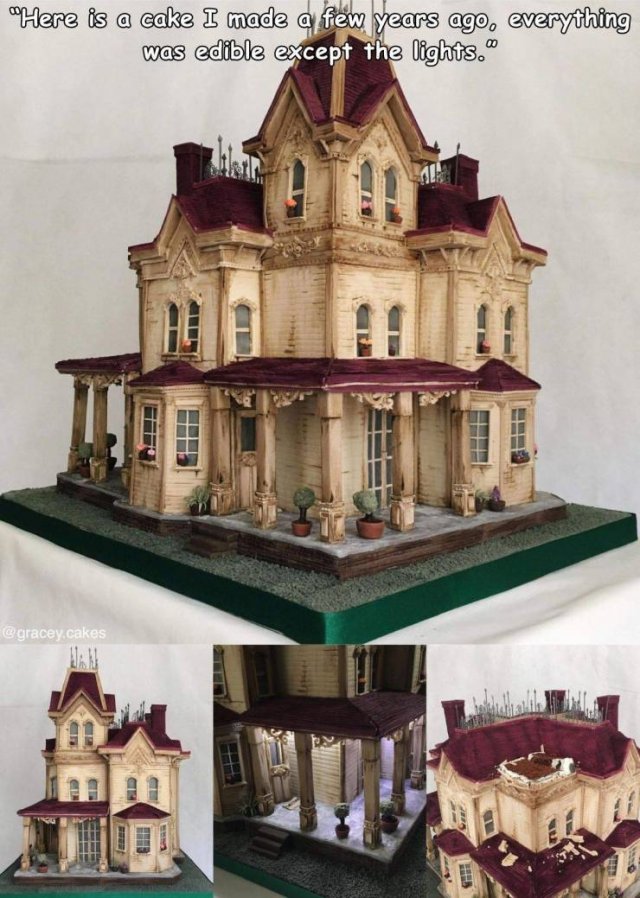 medieval architecture - Here is a cake I made a fiew years ago, everything was edible except the lights. .cakes
