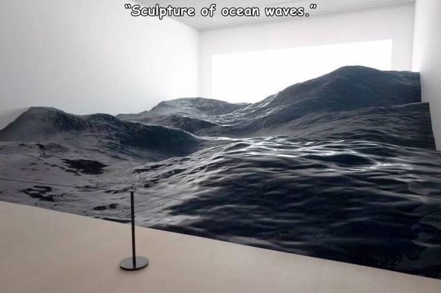 wave art installation - "Sculpture of ocean waves."