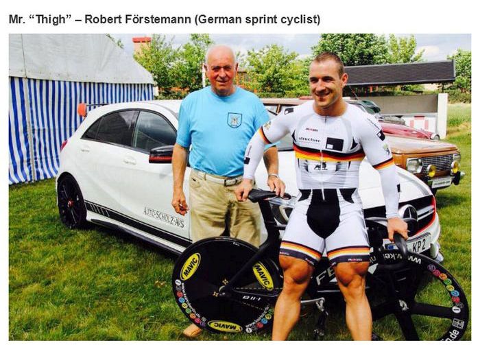 Mr. Thigh" Robert Frstemann German sprint cyclist Witoshisens WP2 331 w Mavic Mavic Fe Diavw de