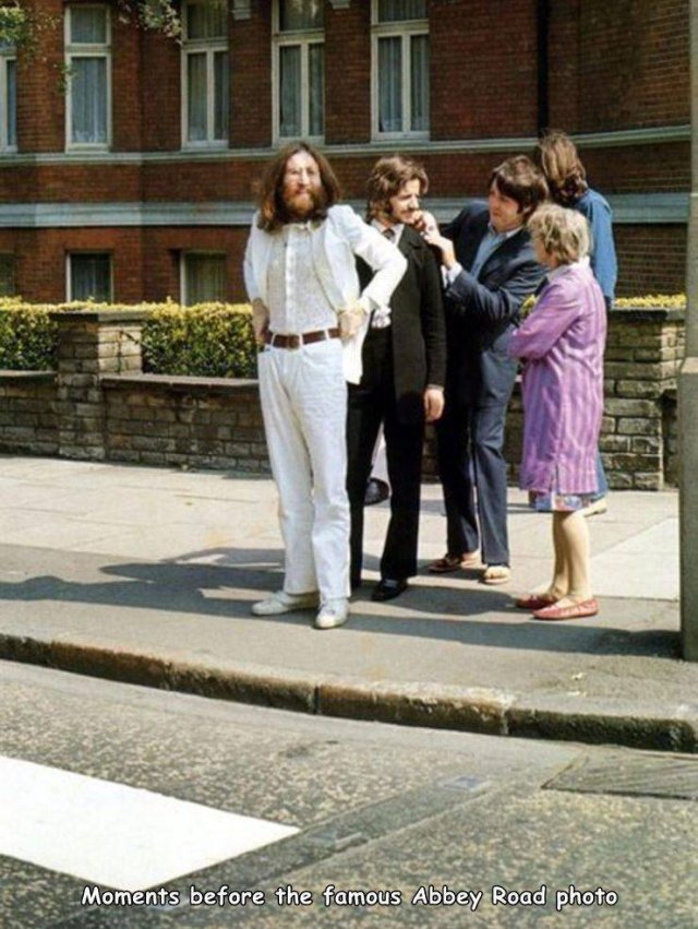 beatles before crossing abbey road - Moments before the famous Abbey Road photo