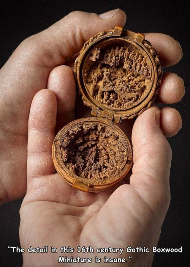 16th century boxwood carvings - "The detail in this 16th century Gothic Boxwood Miniature is insane."