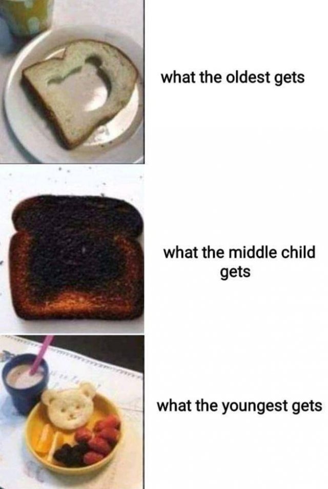 Child - what the oldest gets what the middle child gets what the youngest gets