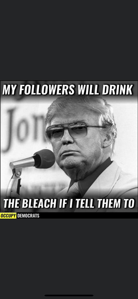 trump drinking bleach meme - My ers Will Drink Jore The Bleach If I Tell Them To Occupy Democrats